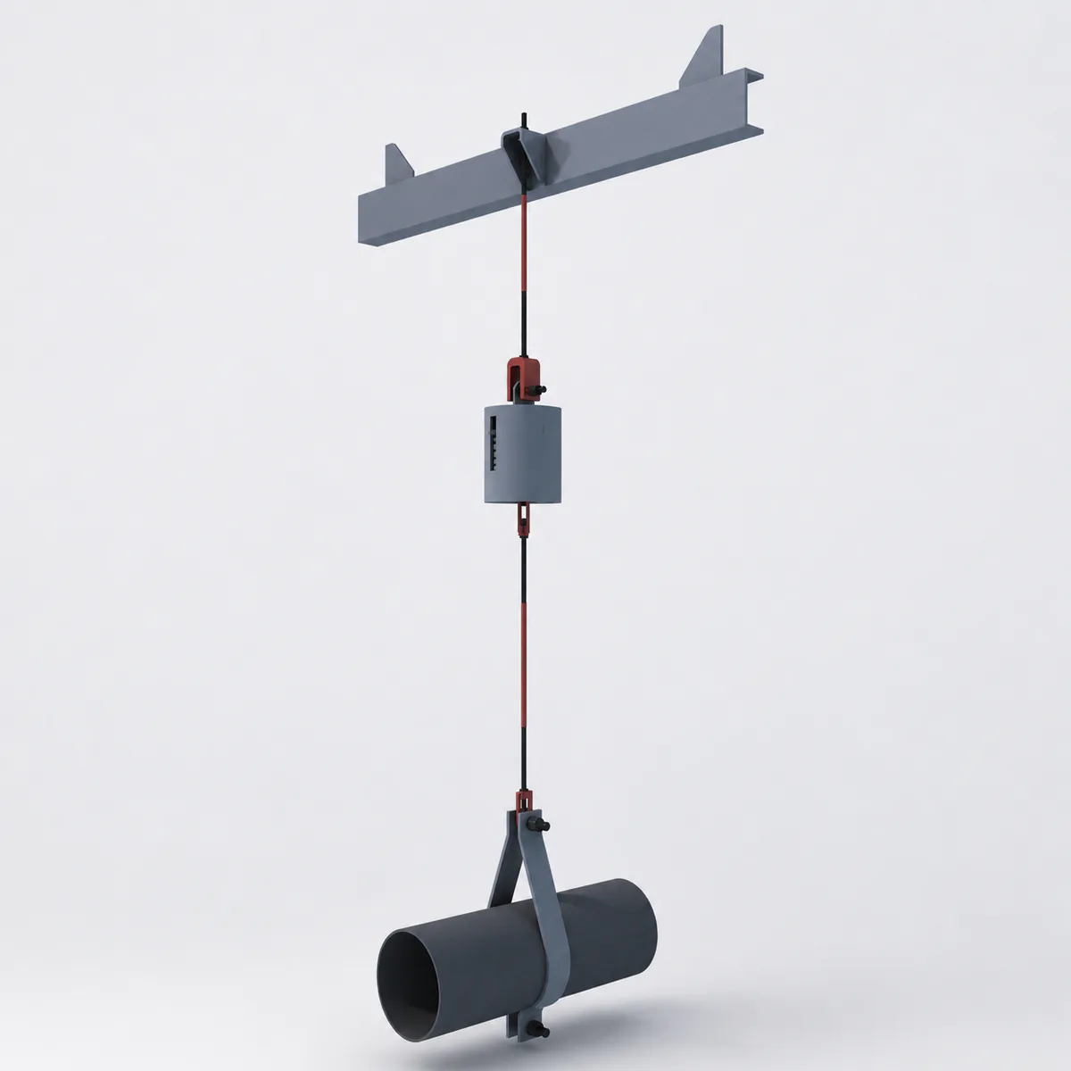D1 long pipe clamp with T1 calibrated spring assembly